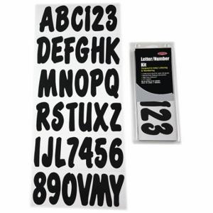 HARDLINE PRODUCTS GBLK200EC Buchstaben- und Zahlenetiketten, 3 Zoll Zeichenhöhe, Schwarz, Vinyl, gestanzt | CR3PVL 48FV46