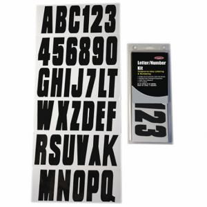 HARDLINE PRODUCTS GBLK350EC Buchstaben- und Zahlenetiketten, 3 Zoll Zeichenhöhe, Schwarz, Vinyl, gestanzt | CR3PVK 48FV56