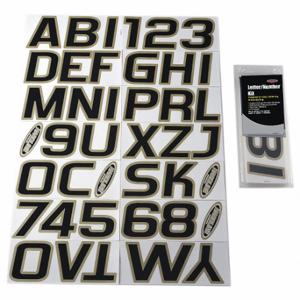 HARDLINE PRODUCTS GBLKBE700 Buchstaben- und Zahlenetiketten, 3 Zoll Zeichenhöhe, Schwarz/Beige, Vinyl, gestanzt | CR3PVP 48FV99