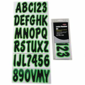 HARDLINE PRODUCTS GBLKKI200 Buchstaben- und Zahlenetiketten, 3 Zoll Zeichenhöhe, Schwarz, Vinyl, gestanzt | CR3PVN 48FV35