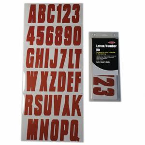 HARDLINE PRODUCTS GRED350EC Buchstaben- und Zahlenetiketten, 3 Zoll Zeichenhöhe, rot, Vinyl, gestanzt | CR3PWH 48FV59