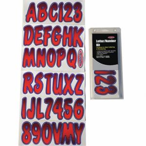 HARDLINE PRODUCTS GREPUG200 Buchstaben- und Zahlenetiketten, 3 Zoll Zeichenhöhe, Lila/Rot, Vinyl, gestanzt | CR3PWF 48FV40