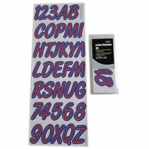 HARDLINE PRODUCTS GREPUG400 Buchstaben- und Zahlenetiketten, 3 Zoll Zeichenhöhe, Rot/Lila, Vinyl, gestanzt | CR3PWM 48FV65