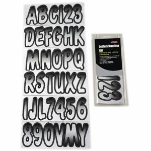 HARDLINE PRODUCTS GWHBKG200 Buchstaben- und Zahlenetiketten, 3 Zoll Zeichenhöhe, Weiß/Schwarz, Vinyl, gestanzt | CR3PWX 48FV43