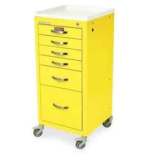 Harloff M3DS1830K16 Tall Infection Control Mini Cart, Six Drawers, 40.75 x 18 x 18 Inch Size | CJ6CLE