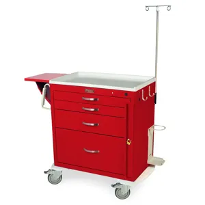 Harloff MDS3024B14+MD30-EMG1 Short Emergency Crash Cart, 37.25 x 36.75 x 22 Inch Size | CJ6CLR