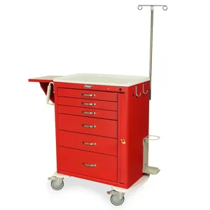 Harloff MDS3030B06+MD30-EMG1 Tall Emergency Crash Cart, 43.75 x 36.75 x 22 Inch Size | CJ6CLZ