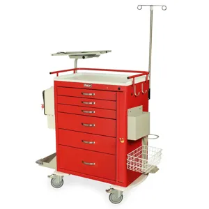 Harloff MDS3030B06+MD30-EMG3 Tall Emergency Crash Cart, 43.75 x 36.75 x 22 Inch Size | CJ6CMD