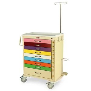 Harloff MDS3030B09PED-EMG Tall Medical Pediatric Emergency Cart, 43.75 x 36.75 x 22 Inch Size | CJ6CLX