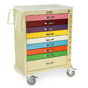Harloff MDS3030B09PED Tall Pediatric Crash Cart, Nine Drawers, 43.75 x 36.75 x 22 Inch Size | CJ6CLW