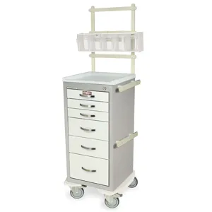 Harloff MPA1830K06+MD18-ANS Light Narrow Anesthesia Cart, Six Drawers, Key Lock, 43.75 x 24.75 x 22 Inch Size | CJ6CQZ