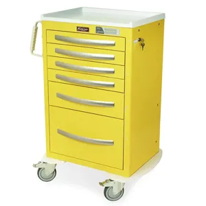 Harloff MPA2430EKC16 Isolation Cart, Six Drawers, Electronic Lock, 43.75 x 30 x 22 Inch Size, Aluminum | CJ6CRC