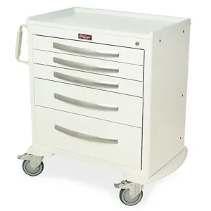 Harloff MPA3024K05 Lightweight Nursing Cart, Five Drawers, Key Lock, 37.25 x 36.75 x 22 Inch Size | CJ6CRG