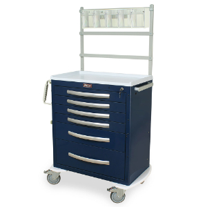Harloff MPA3027K06+MD30-ANS Anesthesia Cart, Six Drawer, Key Lock, 40.5 x 36.75 x 22 Inch Size | CJ6CRL