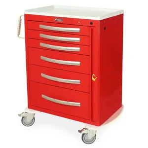 Harloff MPA3030B06 Crash Cart, Six Drawer, 43.75 x 36.75 x 22 Inch Size, Alumium | CJ6CRN