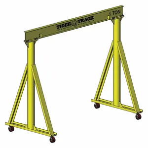 HARRINGTON 511-2000-11-10 Portable Gantry Crane, 2000 Lbs. Load Capacity, 4 Inch I Beam Flange Width | CH6KDW 48ZH35