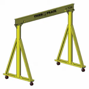 HARRINGTON 511-2000-14-16 Portable Gantry Crane, 2000 Lb Load Capacity, 192 Inch Min. I Beam Height, 14 Ft | CR3QWF 48ZH36