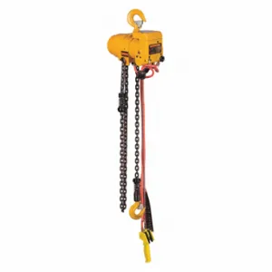 HARRINGTON TCR600P-10 Air Chain Hoist, 600 lb Load Capacity, 37 fpm, 10 ft Hoist Lift, 48 to 60 scfm, Pendant | CR3QHJ 46KL40