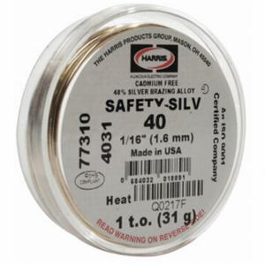 HARRIS INDUSTRIES 40F3184 Brazing Alloy, High Silver, 40% Silver, 1/16 Inch x 18 in, Flux-Coated, Safety-Silv 40 | CR3QWX 799RG0