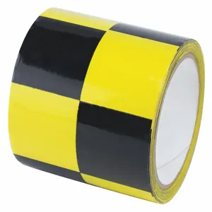 HARRIS INDUSTRIES 8AEC6 Safety Warning Tape, Checkered, Continuous Roll, 4 Inch Width | CD3VAX 452D33