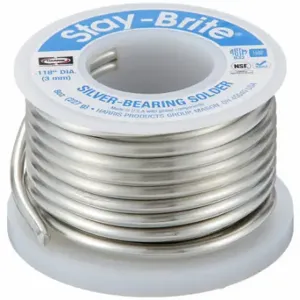 HARRIS INDUSTRIES SB61/2POP Solder Wire, 1/8 Inch X 8 Oz, Stay-Brite, 96% Tin, 4% Silver | CR3RAC 3THF5