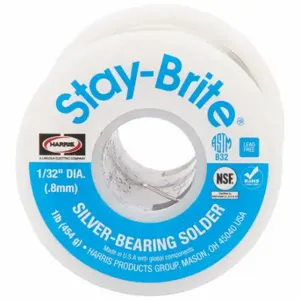 HARRIS INDUSTRIES SB61 Solder Wire, 1/8 Inch X 1 Lb, Stay-Brite, 96% Tin, 4% Silver | CR3RAA 1UYG6