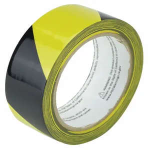 HARRIS INDUSTRIES ZHT1.5X18BY Safety Warning Tape, Striped, Continuous Roll, 1-1/2 Inch W | CD2NPL 452C34