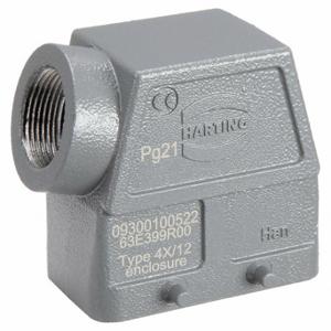 HARTING 09300100522 Rectangular Connector Hood, Size 10 B, Side, Single-Entry, Pg21 Cable Entry | CU8EZD 793XV2