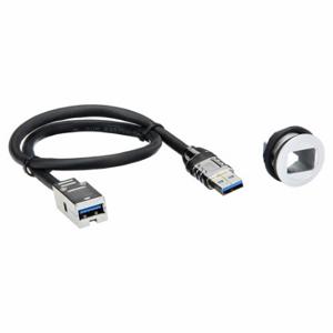 HARTING 09454521930 Kabelsatz, USB 3.0 Typ A Stecker gerade X USB 3.0 Typ A Buchse gerade, 0.5 m Lg, Silber | CP3YKF 793TL1