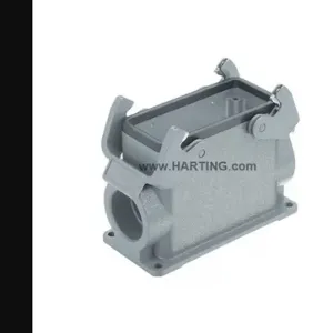 HARTING 19300160232 M32 Rectangular Connector Housing, Size 16 B, Surface Mount, Gray, Aluminum Die-Cast, IP65 | CR3TBX 793Y78