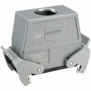 HARTING 19300160737 M32 Rectangular Connector Housing, Size 16 B, Cable to Cable Mount, Gray | CR3TBW 793Y89