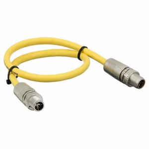 HARTING 21330505810020 Cordset, Cat6A, M12 Male Straight X M12 Male Straight, 8 Pins, 2 M Lg, Yellow, Pur | CP3YEY 793TV1