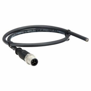 HARTING 21348400592005 Cordset, M12 Male Straight X Bare Wire, 5 Pins, Black, Pur, 0.5 M Cable Lg | CT3NUC 793U03