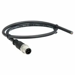 HARTING 21348400592005 Cordset, M12 Male Straight X Bare Wire, 5 Pins, Black, Pur, 0.5 M Cable Lg | CT3NUC 793U03