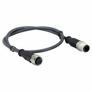 HARTING 21348485390015 Cordset, M12 Male Straight X M12 Female Straight, 4 Pins, Black, Pur, 5 Ft Cable Length | CT3NVL 793U13