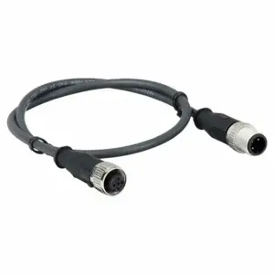 HARTING 21348485390020 Cordset, M12 Male Straight X M12 Female Straight, 4 Pins, Black, Pur, 2 M Cable Length | CT3NVJ 793U14