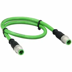 HARTING 21349292477010 Cordset, Cat5, M12 Male Straight X M12 Male Straight, 4 Pins, 1 M Lg, Green, Pur, D Coding | CP3UJH 793U76