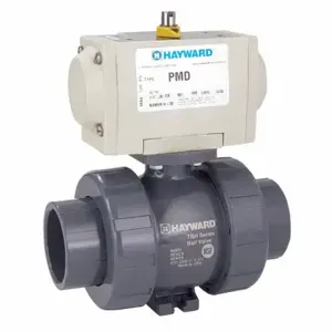 HAYWARD PMDTBH205STVA8 Pneumatic Actuated Ball Valve, 1/2 Inch, Socket/Thread, CPVC, 2-Piece | CR3TYP 466J26