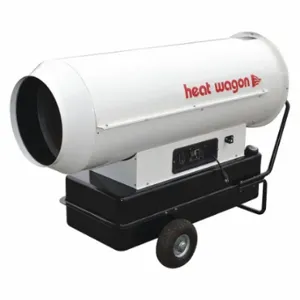 HEAT WAGON DF400 Portable Oil & Kerosene Torpedo Heaters, Wheeled Mounted, 8, 500 Sq Ft Heating Area | CR3UND 52JP75