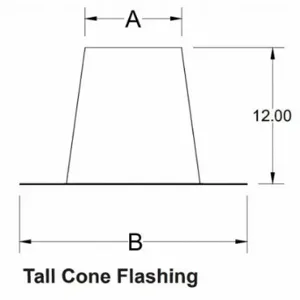 HEATFAB 5482CI Seal Component, Flat/Pitched Roof, Square Base, 4 Inch Max Pipe, 0 Deg 9 Deg Roof Angle | CR3UBB 787EA8