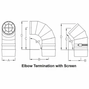 HEATFAB 9414TERM Seal Component, 90 Deg Angle, 4 Inch Duct, 6 3/8 Inch Length, Stainless Steel | CP4LUX 787EE9