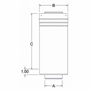 HEATFAB SC03L24-316 Fitting, 21 7/8 Inch Length, Stainless Steel | CR3UBN 787EH2