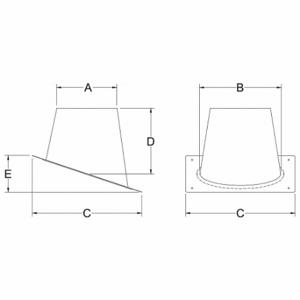 HEATFAB SC03TCF Fitting, quadratische Basis, 12 1/2 x 12 1/2 Zoll Basisgröße | CR3UBZ 787EH6