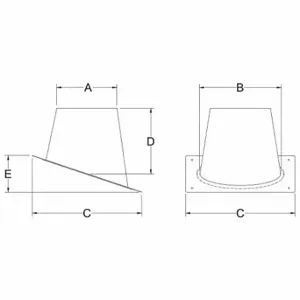 HEATFAB SC03TCF Fitting, Square Base, 12 1/2 x 12 1/2 Inch Base Size | CR3UBZ 787EH6