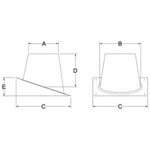 HEATFAB SC03TCFB Fitting, quadratische Basis, 12/12, 12 Dachneigung, 3 Zoll maximales Rohr | CR3UCA 787EH8