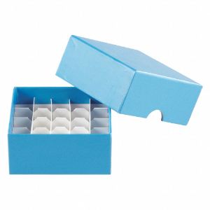 HEATHROW SCIENTIFIC 120519 Aufbewahrungsbox für kryogene Fläschchen, Karton, blau, 1.50 Zoll Höhe, 3.40 Zoll Breite | CF2KEF 55PT58