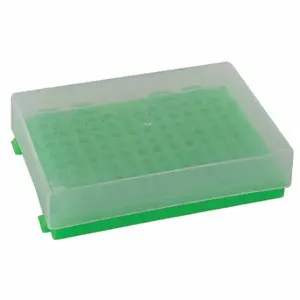 HEATHROW SCIENTIFIC HS23461D Microtube Rack, 96 Compartments, Polypropylene, Green, 1 1/4 Inch Height, 5 PK | CR3UFZ 11L563