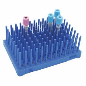 HEATHROW SCIENTIFIC HS24312B Test Tube Rack, Holds 96 Test Tubes, BencHeightop/Countertop, 96 Compartments, 2 PK | CR3UHB 56HW15
