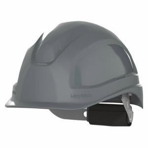 HEXARMOR 16-13006 Safety Helmet, Front Brim Head Protection, Ansi Classification Type 1, Class E, Gray | CR3XCV 60MF70