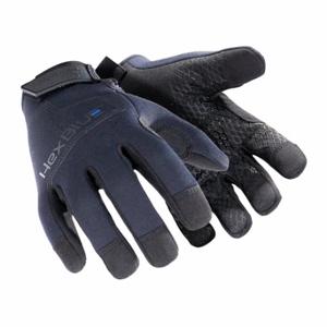HEXARMOR 2135-L (9) Safety Gloves, Neoprene, Silicone/Synthetic Leather, Cotton, Blue/Black, L, 9 Inch Length | CR3XXD 786VF5